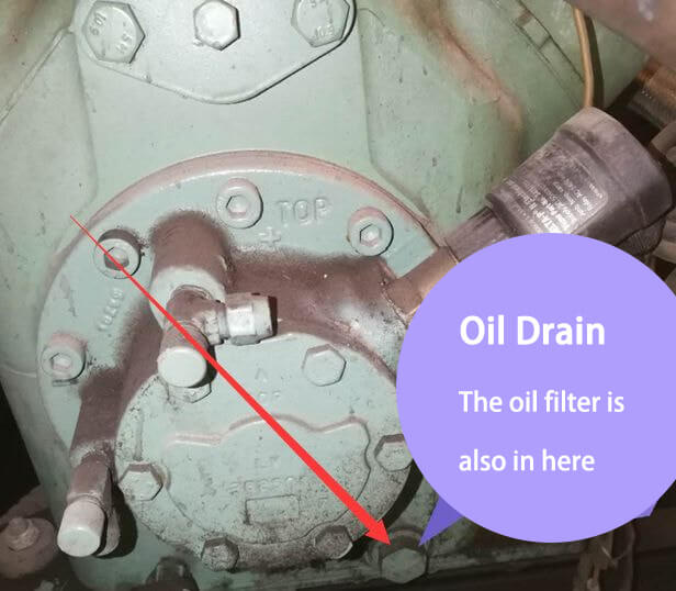 dreno de óleo e filtro de óleo